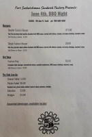 Fort Saskatchewan Sandwich Factory menu