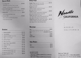 California Noodle menu