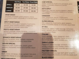 Pizza Factory menu