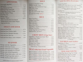 Loung Sing Chinese Restaurant menu