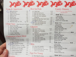 Bill's Chinese Restaurant menu