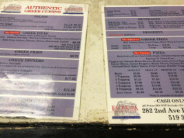 Europa Restaurant & Pizza menu