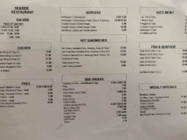 SeaSide Restaurant menu