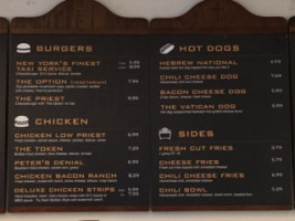 Burger's Priest menu