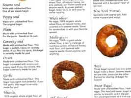 Fairmount Bagel menu