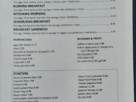 Burning Hills Cafe menu