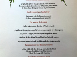 Le Fruit Defendu Restaurant Auberge menu