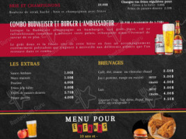 Restaurant L'ambassadeur menu