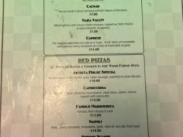 Artista Pizzeria menu