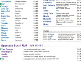 Dharma Sushi Restaurant menu