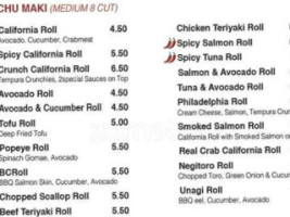 Arigato Sushi menu