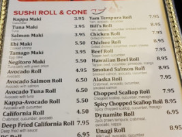 Vedder Sushi menu