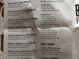 Blue Dragon Fine Thai & Cambodian Cuisine menu