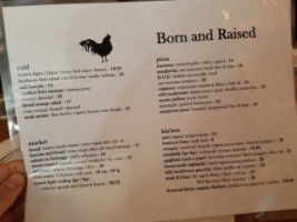 Born and Raised menu