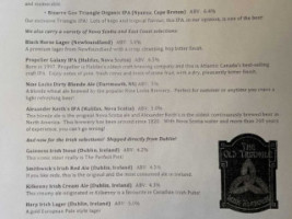 The Old Triangle Irish Alehouse menu