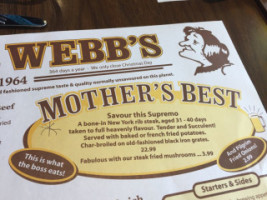 Mother Webb's Steakhouse menu