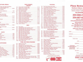 Plaza Restaurant menu