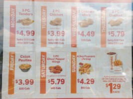 Popeyes Louisiana Kitchen menu