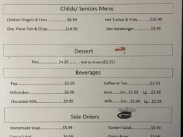 Kay's Kozy Korner Restaurant & Pizza menu