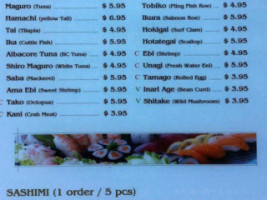 Nama Sushi menu