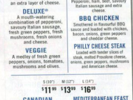 Domino's Pizza menu