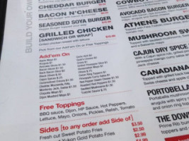 Downie Street Burger menu