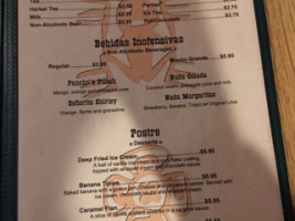 Pancho Villa menu