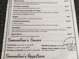 Shananigan's Coffee & Dessert Bar menu