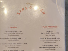 Paris Grill menu