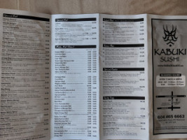 Kabuki Sushi menu