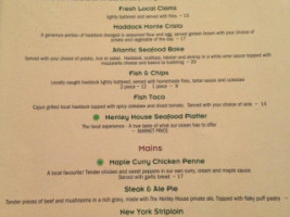 Henley House Pub menu