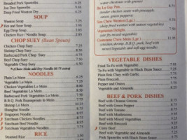 Far East Chinese Food menu