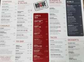 Rogue Kitchen Wetbar menu