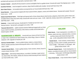 Trailside Bar Grill menu