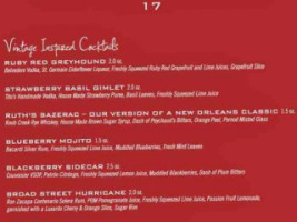 Ruth's Chris Steak House menu