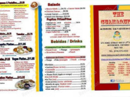 The Guanaquita Resteraunt menu