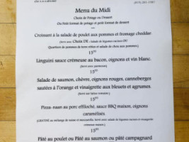 Cafe Des Artistes De La Lievre menu