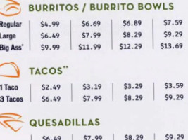 Quesada Burritos Tacos menu