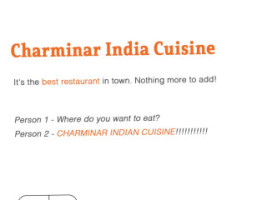 Charminar Indian Cuisine menu