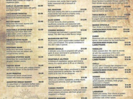 Indian Kitchen menu