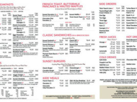 Sunset Grill menu