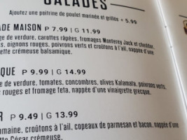 Nickels (saint-jerome) menu