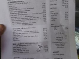 Lanes Family menu