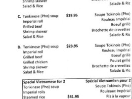 Mai Asian menu