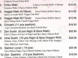 Sakura Sushi House menu