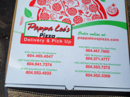 Pappa Leo's Pizza menu