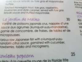 Maiko Sushi Des Sources menu