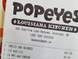 Popeyes Louisiana Kitchen menu