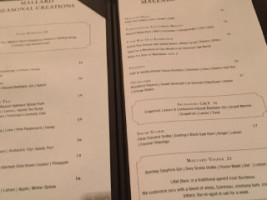 The Mallard Lounge And Terrace menu