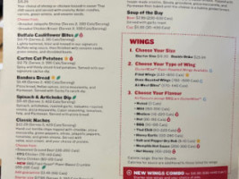 Boston Pizza menu